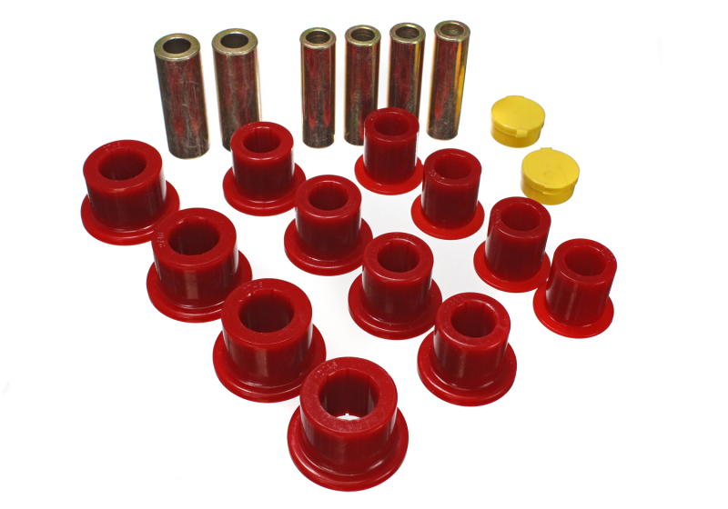 Ford F-250 Super Duty Leaf Spring Bushing Set - Front - Energy Suspension - Hyper-Flex Performance Polyurethane - Red - `99-`04